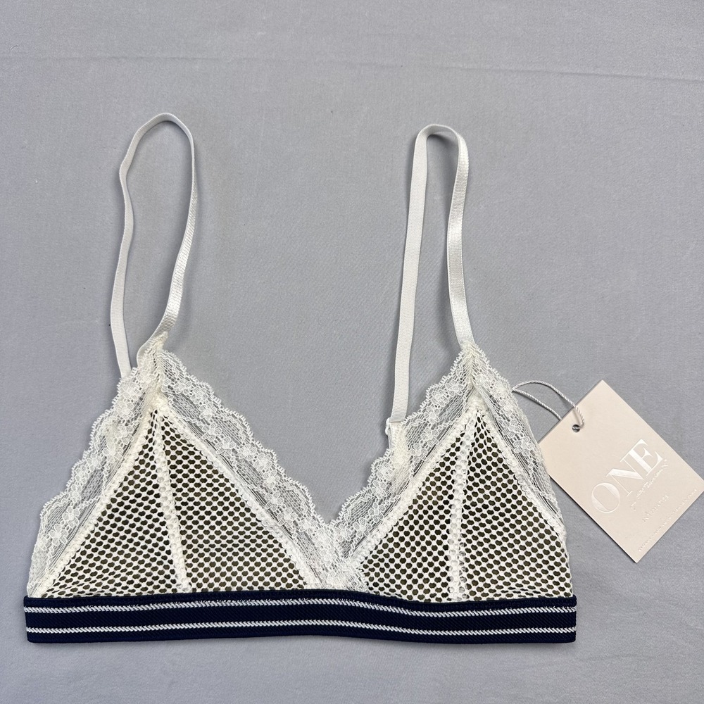 One Teaspoon Soft Rebel Bodice Bralette Womens XS White Mesh Laceâ Intimates NWT